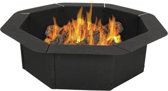 Sunnydaze 30In Fire Ring Octagon Heavy-Duty Steel Fire Pit Liner Insert
