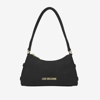 Love Moschino Logo-Embroidered Quilted Shoulder Bag - Black