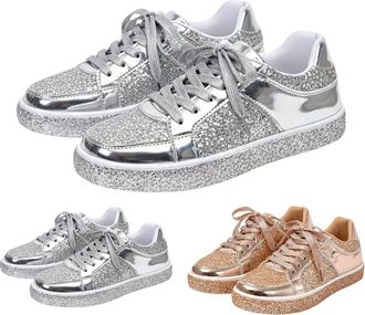 Generic Glitter Trainers Womens Elegant Festive Sequin Running Shoes Wedding Walking Shoes Party Shoes Sports Shoes Fashion Running Shoes Fitness Running Slip