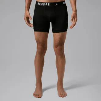 Nike Jordan Mens Jordan Dri-FIT Flight Cotton Boxer Briefs (3-Pack) in Black | JM0892-023
