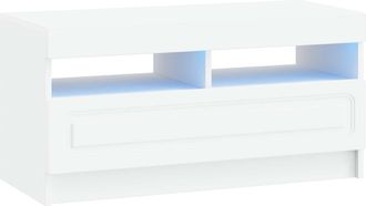 vidaXL Mueble De Tv Led Blanco Madera De Ingenier&iacute;a Vidaxl