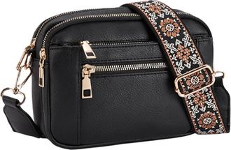 Generic Women Shoulder Purses | Multi Pocket Shoulder Handbags with Adjustable Strap | Fashion Shoulder Bag PU Leather Womens Shoulder Wallet, Black, Refer to