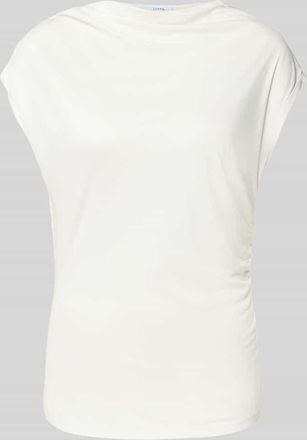 Comma T-Shirt aus Viskose mit Raffungen in Weiss, Gr&ouml;&szlig;e 34