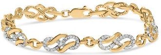 House of Brilliance 14K Yellow Gold Plated Silver 1.0 Cttw Diamond Infinity Loop and Swirl Link Bracelet at Nordstrom