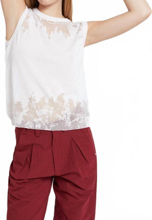 ottod'Ame Crew Neck Sleeveless Transparent Tank Top In White