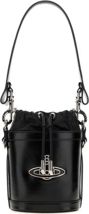 Vivienne Westwood Black Nappa Leather Small Kitty Bucket Bag