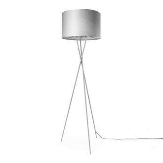 Paco Home Paco Home - L&aacute;mpara Pie Sal&oacute;n Pantalla Tela De Mesa Pantalla Textil E27 Luz Nocturna Gris (&oslash;45,5 Cm), L&aacute;mpara De Pie-gris - Tipo 1