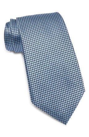 Ermenegildo Zegna Neat Silk Tie in Br Blu Micro-Fan at Nordstrom