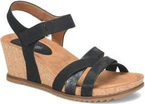 S&ouml;fft Talia Wedge Sandal in Black at Nordstrom Rack, Size 6.5
