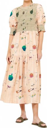 Oliphant Puff Sleeves Quinn Dress In Dip Green