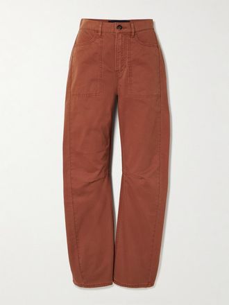 Veronica Beard Pantaloni Cargo Barrel In Twill Di Cotone Sloan - Rosso