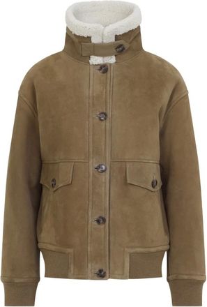 Yves Salomon Giacca Bomber in Shearling di Agnello - - Jackets - Donna - Marrone - S