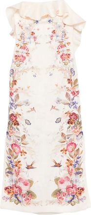 Zimmermann Patience Frill midi-jurk - Beige