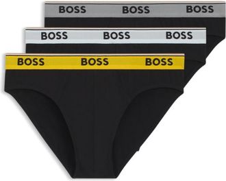 BOSS Three-pack of logo-waistband briefs in stretch cotton
