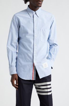 Thom Browne Mens Classic Fit Cotton Button-Down Shirt in 480 - Light Blue at Nordstrom, Size 1