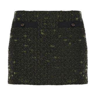 Gucci Rokken, Dames, Groen, S, Wol, Wol boucl&eacute; rok