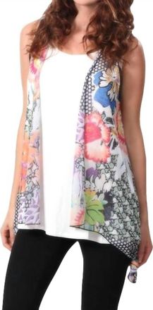 Angel City Garden Waterfall Vest In Cream Multi
