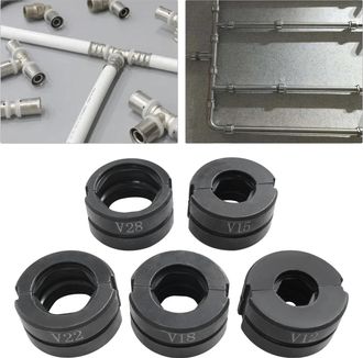 OEM Herramienta Para Engarzar Tuber&iacute;as, Construcci&oacute;n De Acero Resistente, 5 Matrices Intercambiables, Color Negro