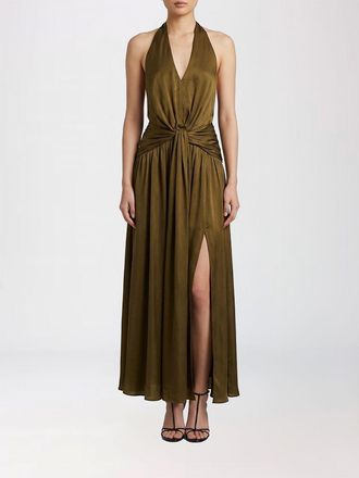 Zimmermann Abito lungo Indra in seta drappeggiata con scollo allamericana