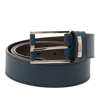 Louis Vuitton Pre-owned Standard Belt - Heren - Pre-owned - Blauw - Maat: ONE Size Leer