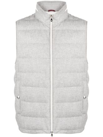 Brunello Cucinelli Gilet con zip - Grigio