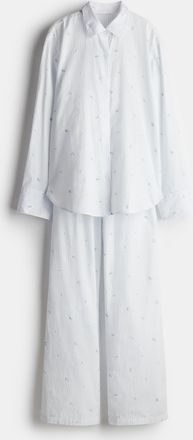H&M Pyjama aus Baumwollflanell - White