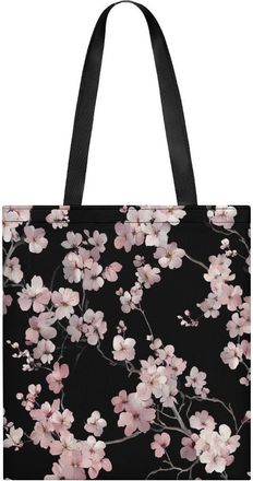 Generic Cherries Flowers Blossoming Womens Tote Casual Shopping Bag Lightweight Shoulder Bags Hobos Handbag for Work Travel Daily 35x40cm