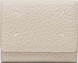 Maison Margiela Womens Leather Wallet Ivory & Purses