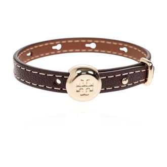 Tory Burch Bracciale Icon in pelle - - Accessories - Donna - Marrone - ONE SIZE