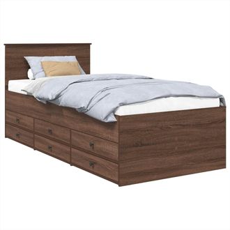 vidaXL Sof&aacute; Cama Roble Marr&oacute;n Y Negro 75 X 190 Cm Madera De Ingenier&iacute;a Vidaxl