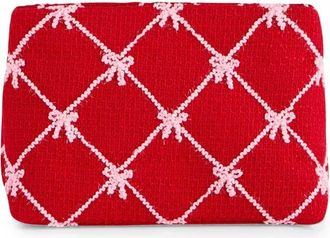 Shiraleah Tinsel Bow Zip Pouch In Red