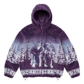 SUPREME FW25 x b.b. Simon Reversible Hooded Fleece Jacket Purple SUP-FW25-048-PUR