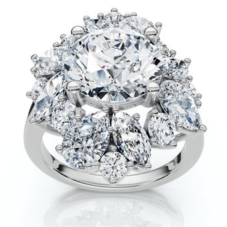 Pompeii3 Certified 6.50Ct High Jewelry Diamond Ring 14k Gold Lab Grown