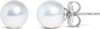 House of Brilliance 14K Gold 4.0-4.5MM Cultured Freshwater Pearl Solitaire Stud Earrings in White at Nordstrom