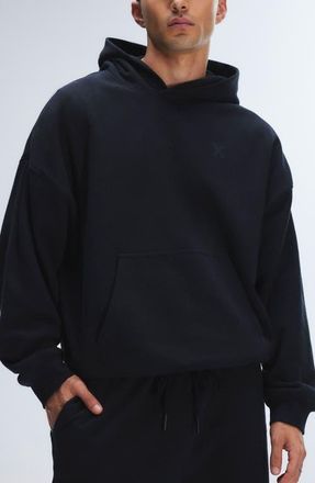 Savage x Fenty Fleece Hoodie in Black Caviar at Nordstrom, Size X-Small