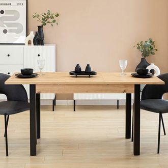 Dmora Mesa Fija Litabana, 6 Plazas, Forma Rectangular, Color Roble Nudos, 120x70x76h Cm Marr&oacute;n Roble Nudos