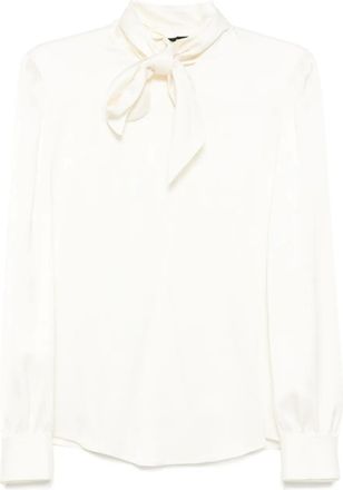 Tom Ford Blusa in raso con fiocco - Toni neutri