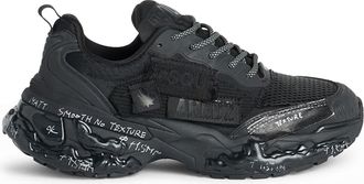 Dsquared2 Textured Mesh Sneakers with Reflective Accents and Artistic Sole
