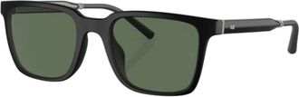 Oliver Peoples Gepolariseerde Groene Zonnebril Semi Mat Zwart - Heren - Zonnebrillen - Zwart - 52 MM - Accessoires