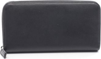Prada Black Leather Long Wallet (Bi-Fold) (Pre-Owned)
