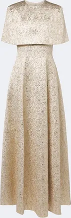 Emilia Wickstead Lucretia caped floral jacquard gown