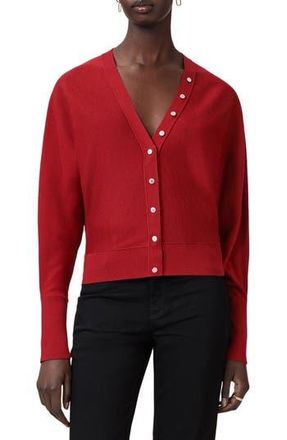 AllSaints Honor V Merino Wool Cardigan in Crimson Red at Nordstrom Rack, Size Small