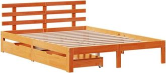 vidaXL Estructura Cama Con Cajones Madera Pino Marr&oacute;n Cera 150x200 Cm Vidaxl