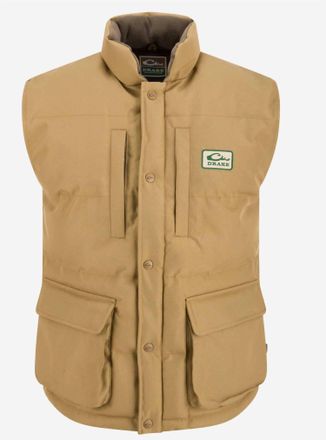 Drake Mens Throwback 80 Featherless Puffer Vest In Tan