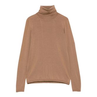 Max Mara Mxmsaluto Turtleneck Top - Dames - Coltruien - Beige - M - Wol - Truien & Vesten