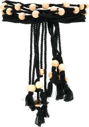 Philosophy di Lorenzo Serafini Katoenen Riem met Kralen Touw Design - Dames - Riemen - Zwart - 2XS - Katoen - Accessoires