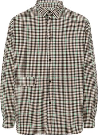 Henrik Vibskov Hole checked shirt - men - Elastane/Organic Cotton - S - Brown