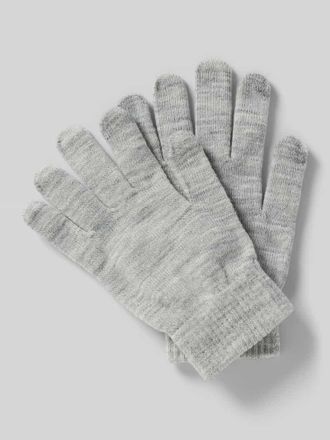 Pieces Handschuhe mit geripptem Bund Modell NEW BUDDY in Hellgrau Melange, Gr&ouml;&szlig;e 1