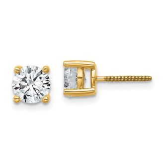 Diamond2Deal 14k White Gold 1 1/2 ct D-E Color Lab Grown Diamond Stud Earrings VS Clarity