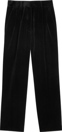 Blazé Milano Fox Pleated Velvet Trousers - Black - 3 (UK12 / M)